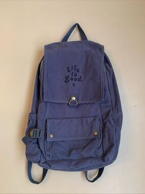 Life Is Good Canvas Hiking Backpack Laptop Bag Daypack 

100% cotton